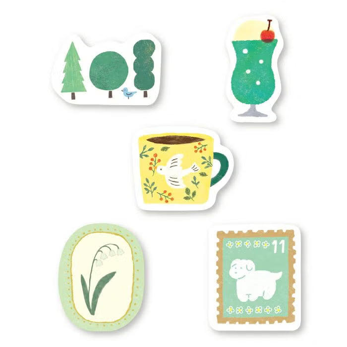 Washi Flake Stickers - Green