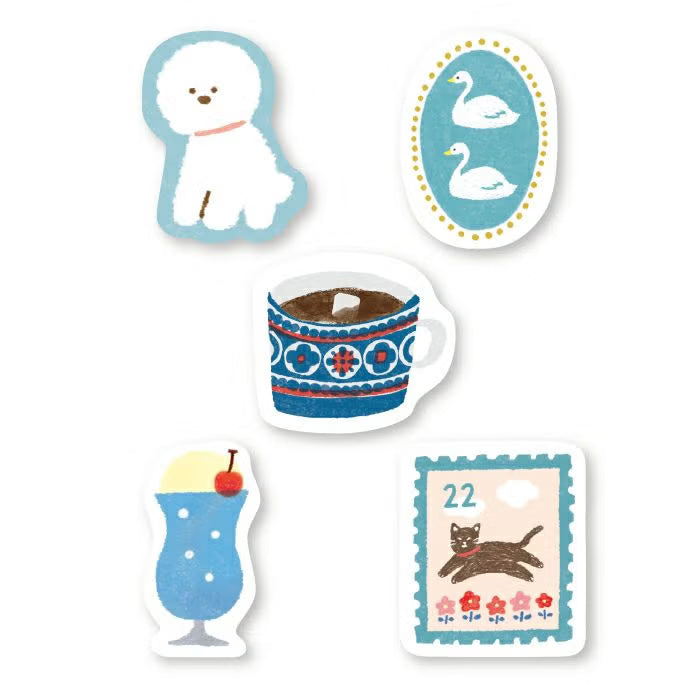 Washi Flake Stickers - Blue