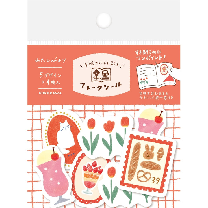 Washi Flake Stickers - Red