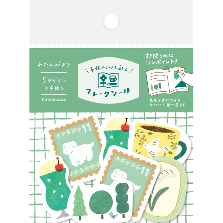 Washi Flake Stickers - Green