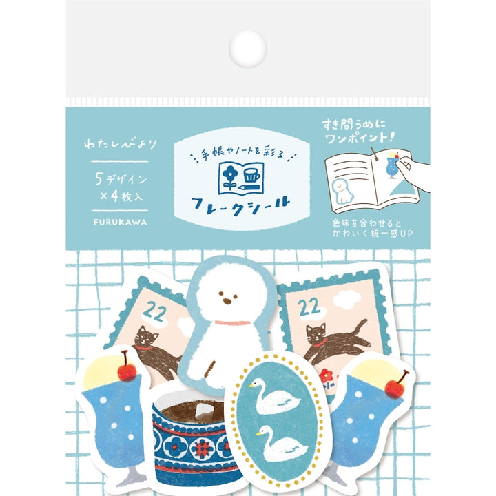 Washi Flake Stickers - Blue
