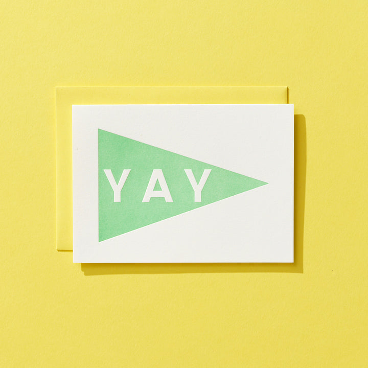 Yay Pennant Mint - Card