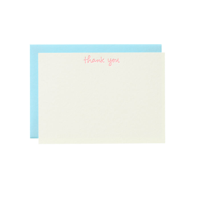 Handwritten Thank You Pink Flat Note Box Set