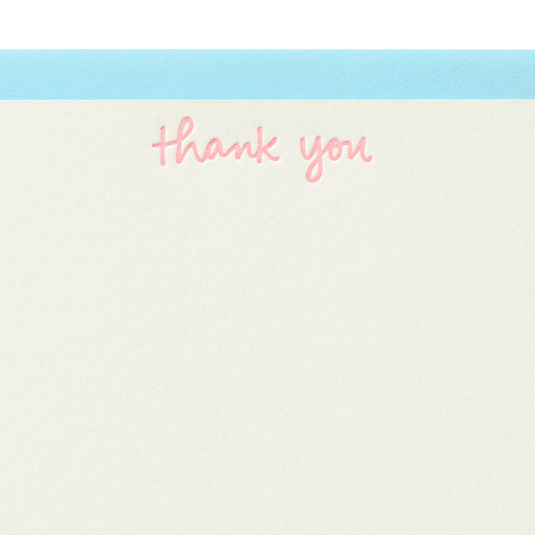 Handwritten Thank You Pink Flat Note Box Set