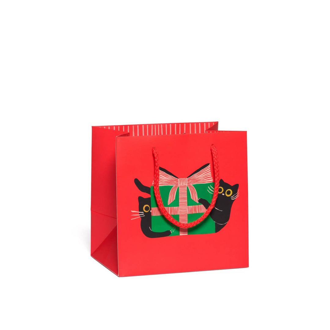 Holiday Black Cat Gift Bag - Small