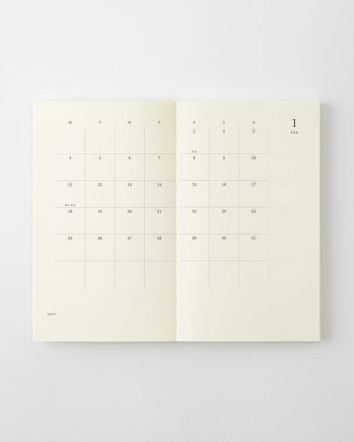 Midori Notebook Diary 2027: B6 Slim