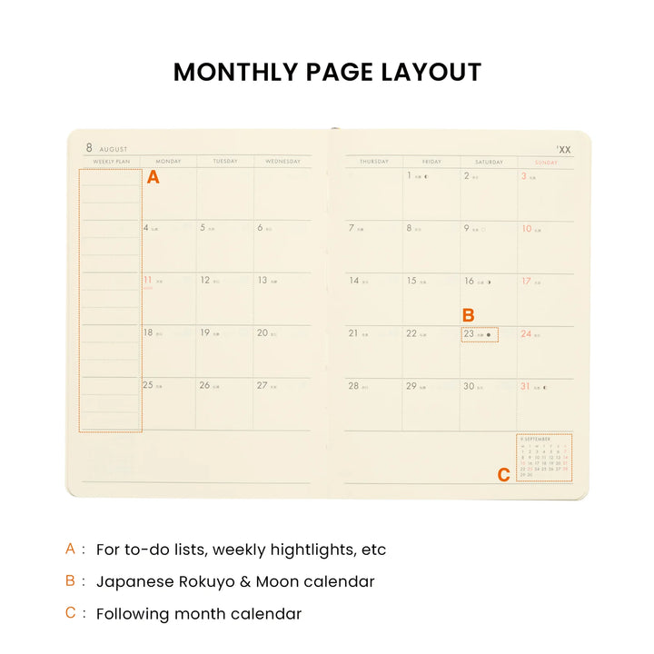 2027 A6 Block Poche Planner - Cream