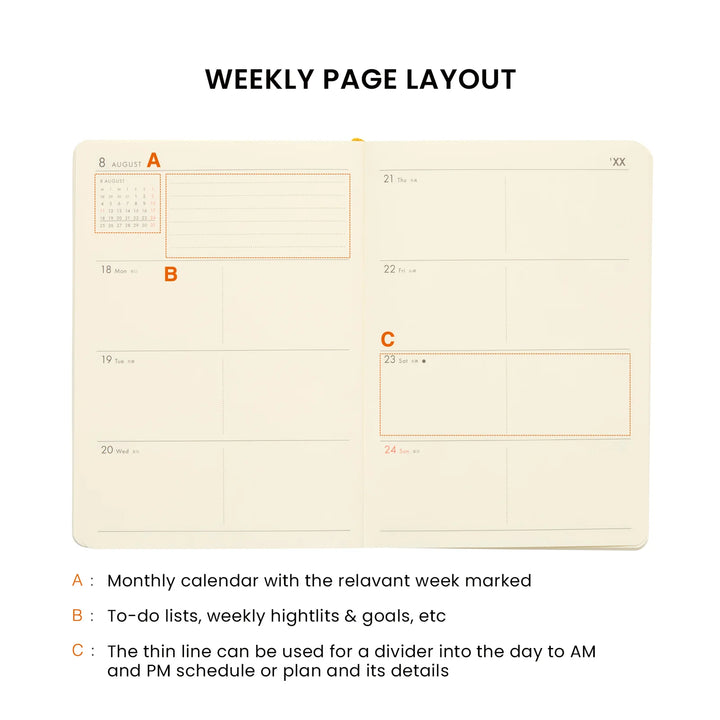 2027 A6 Block Poche Planner - Cream