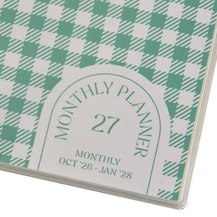 2027 Diary Glow Check Square - Green