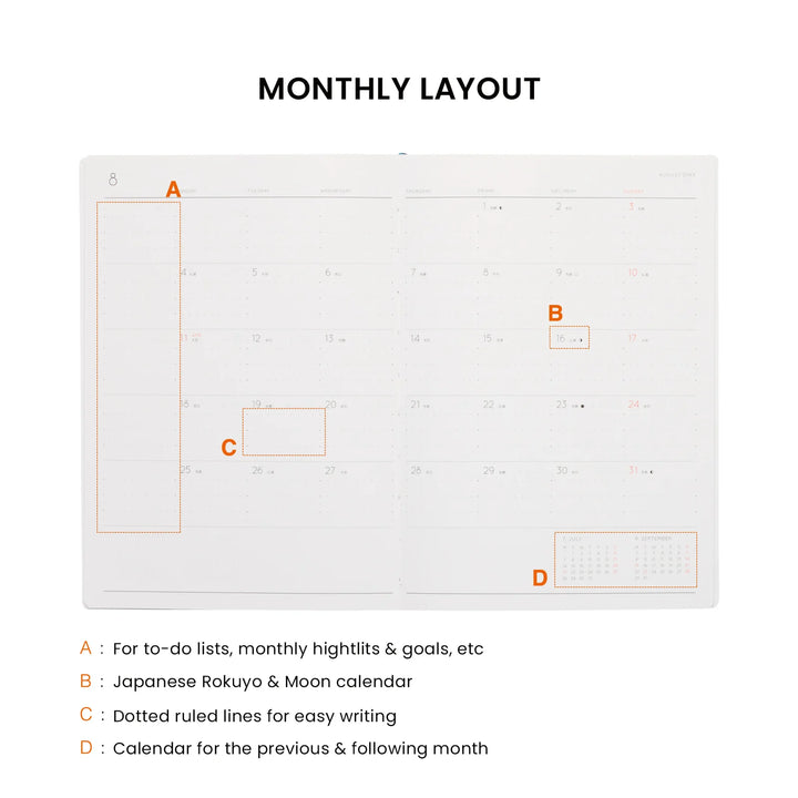 2027 B6 Diary Nahe Free Planner - Clear Brown