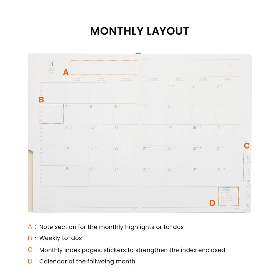 2027 A5 Vertical Planner - Classic Green