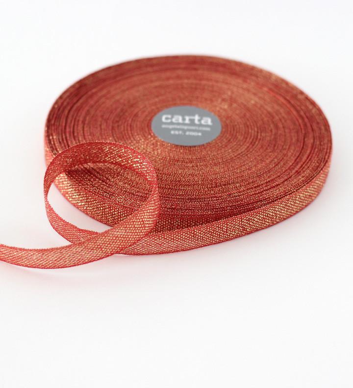 Metallic Loose Weave 1/2" Ribbon - Red & Gold