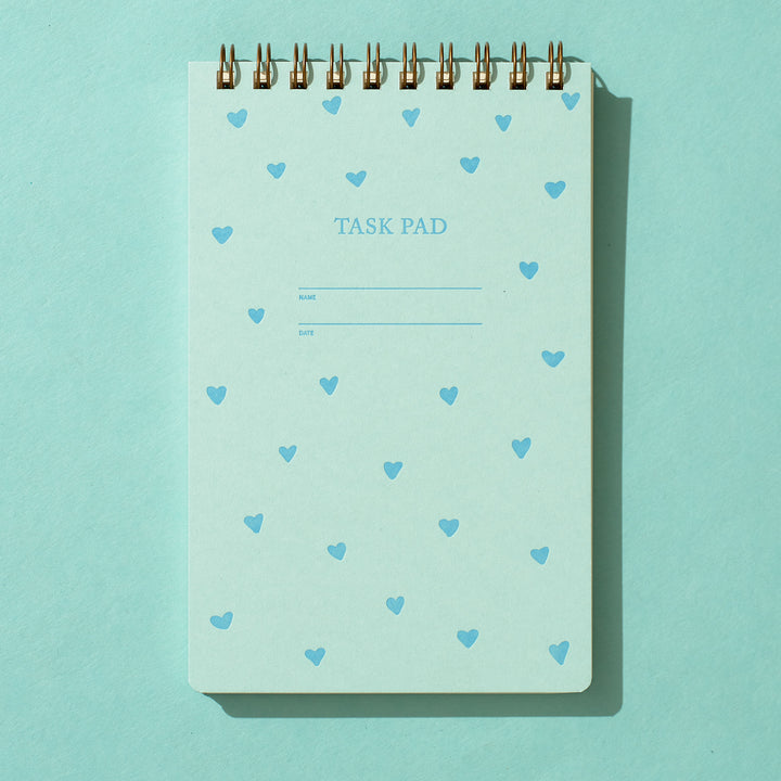 Task Pad Notebook - Blue Hearts