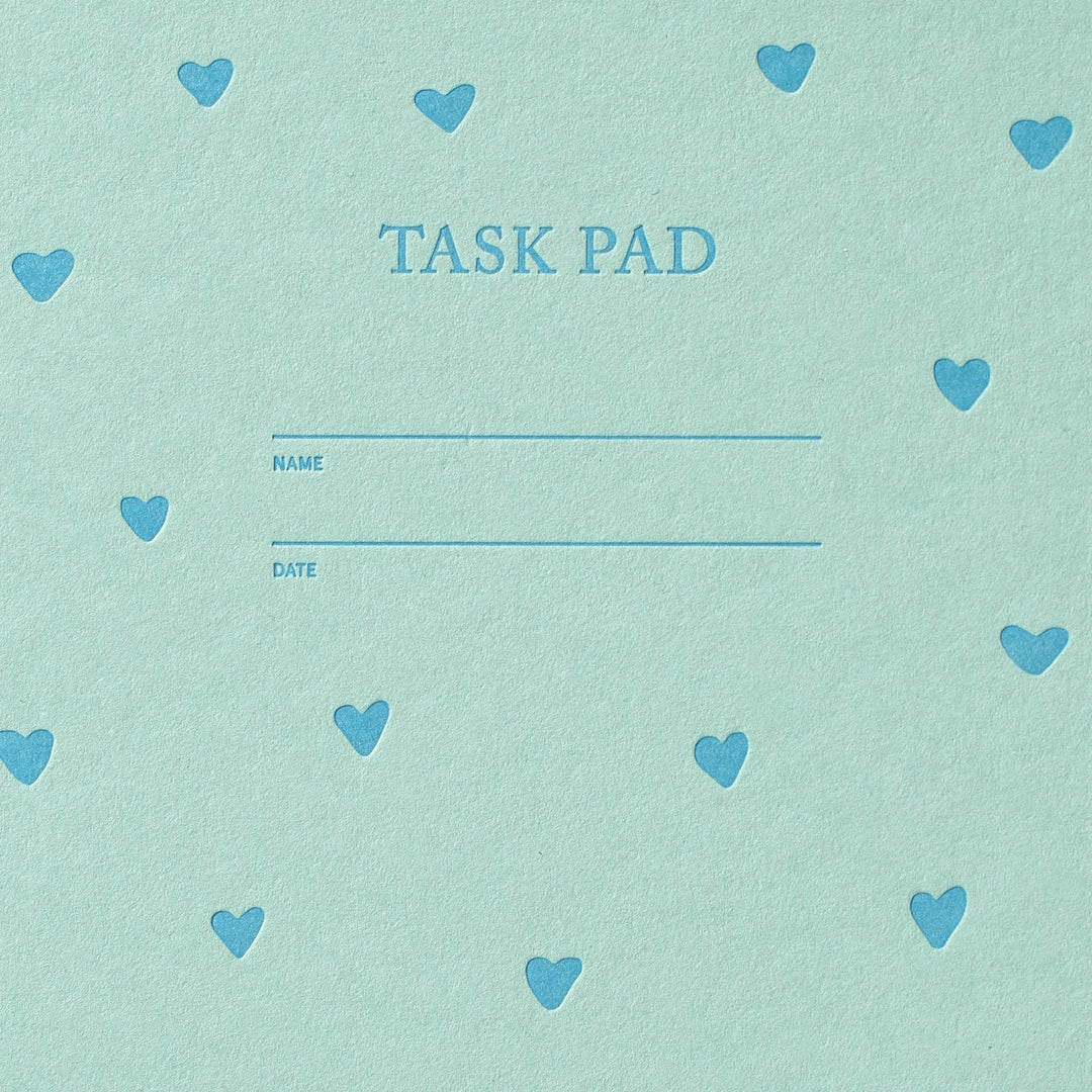 Task Pad Notebook - Blue Hearts