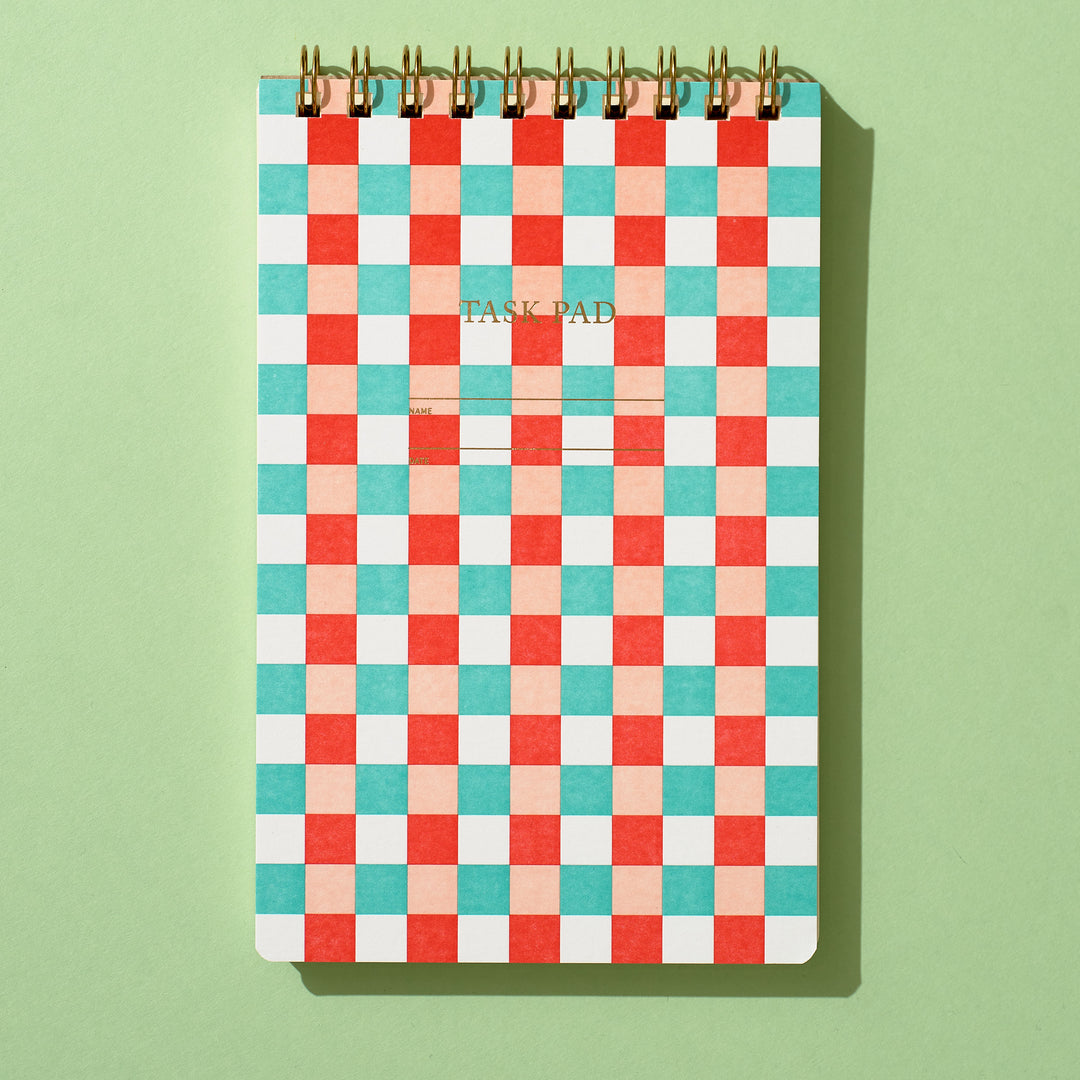 Task Pad Notebook - Checker Pastel