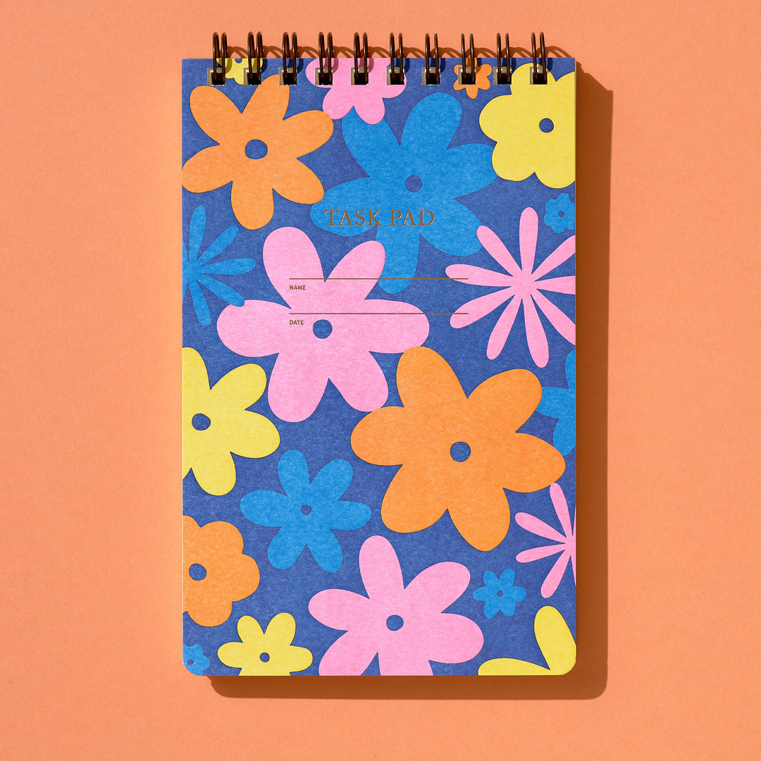Task Pad Notebook - Groovy Floral