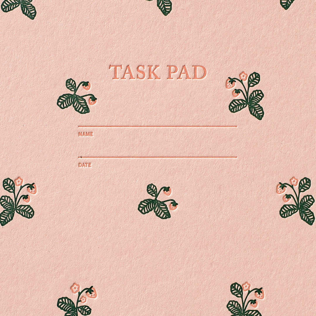 Task Pad Notebook - Strawberry Pattern
