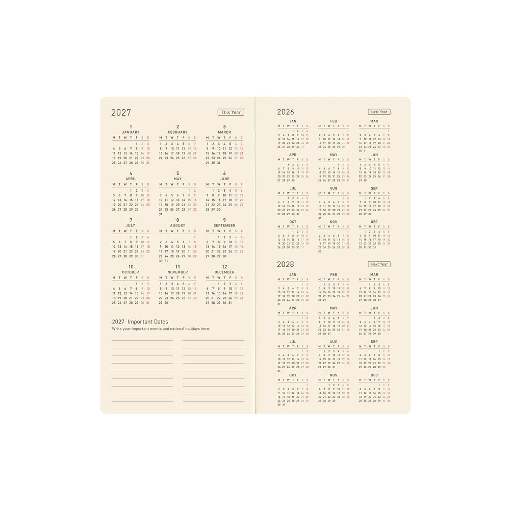 2027 Hobonichi Techo Weeks - Colors: Pink Sapphire