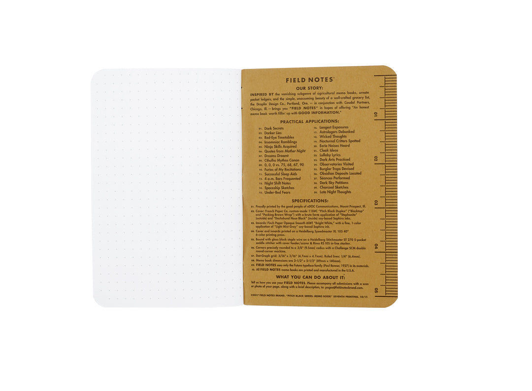 Field Notes Pitch Black Notebook - Dotted