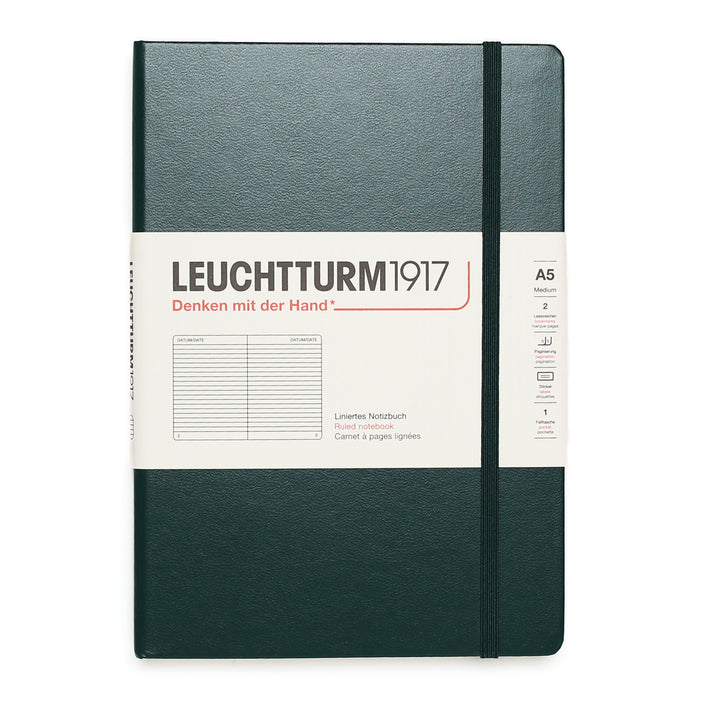 Forest Green Hardcover A5 Medium Notebook - Lined